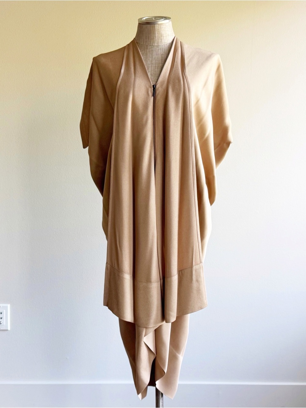 Zero + Maria Cornejo Golden Tan Dress with Front Zip, Pockets, size 10